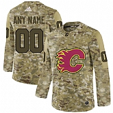 Calgary Flames Camo Men's Customized Adidas Jersey